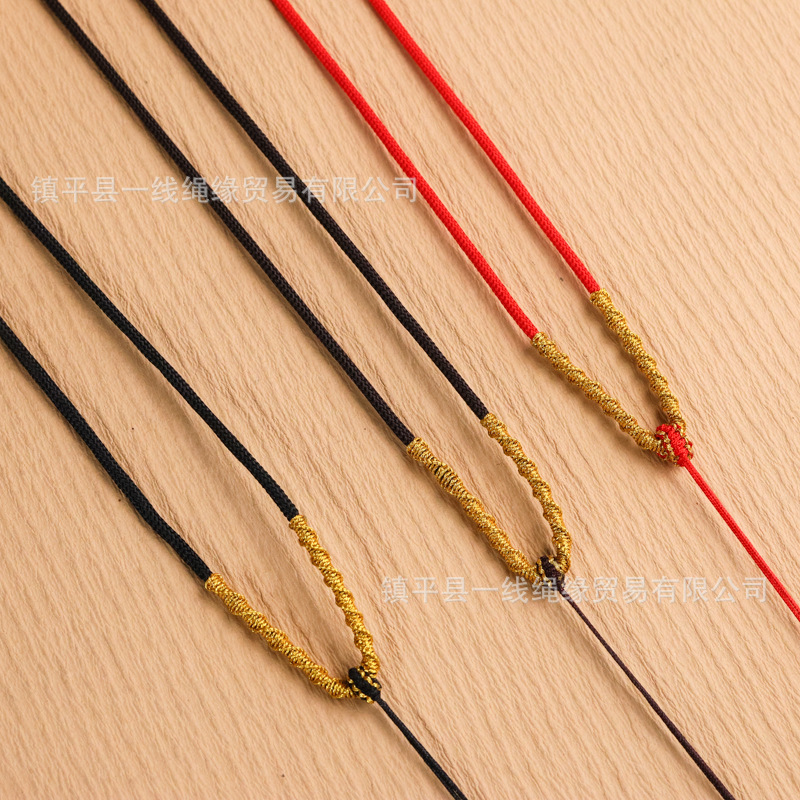 Hand-Woven Traditional Gold Pendant Cord for Men and Women, Fortune Knot Neck Pendant Cord, Creative Necklace Cord, Pendant Cord Hand-Woven Traditional Gold Pendant Cord for Men and Women, Fortune Knot Neck Pendant Cord, Creative Necklace Cord, Pendant Cord