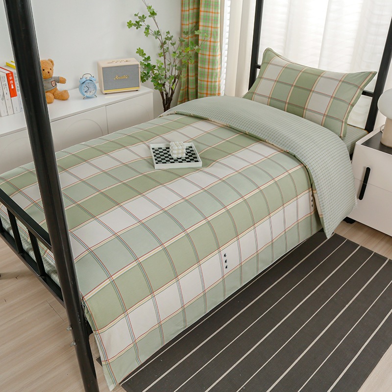 Juego de algodón de tres piezas para dormitorio de estudiantes, juego de seis piezas de algodón puro, funda de edredón, litera, kit de dormitorio, compra al por mayor