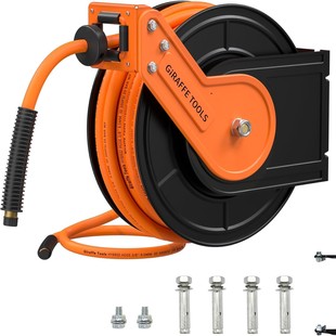 Double Arm Retractable Air Hose Reel Swivel Mixing Hose Air Compressor Hose Reel with Coupler
