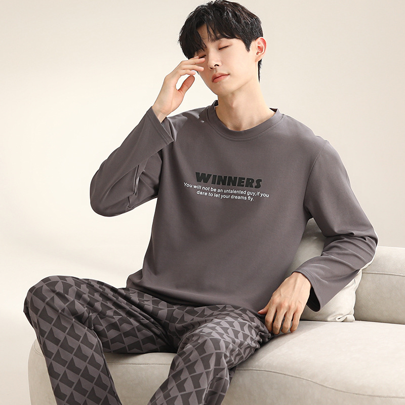 Y6820 순면 남성용 라운드 넥 긴팔