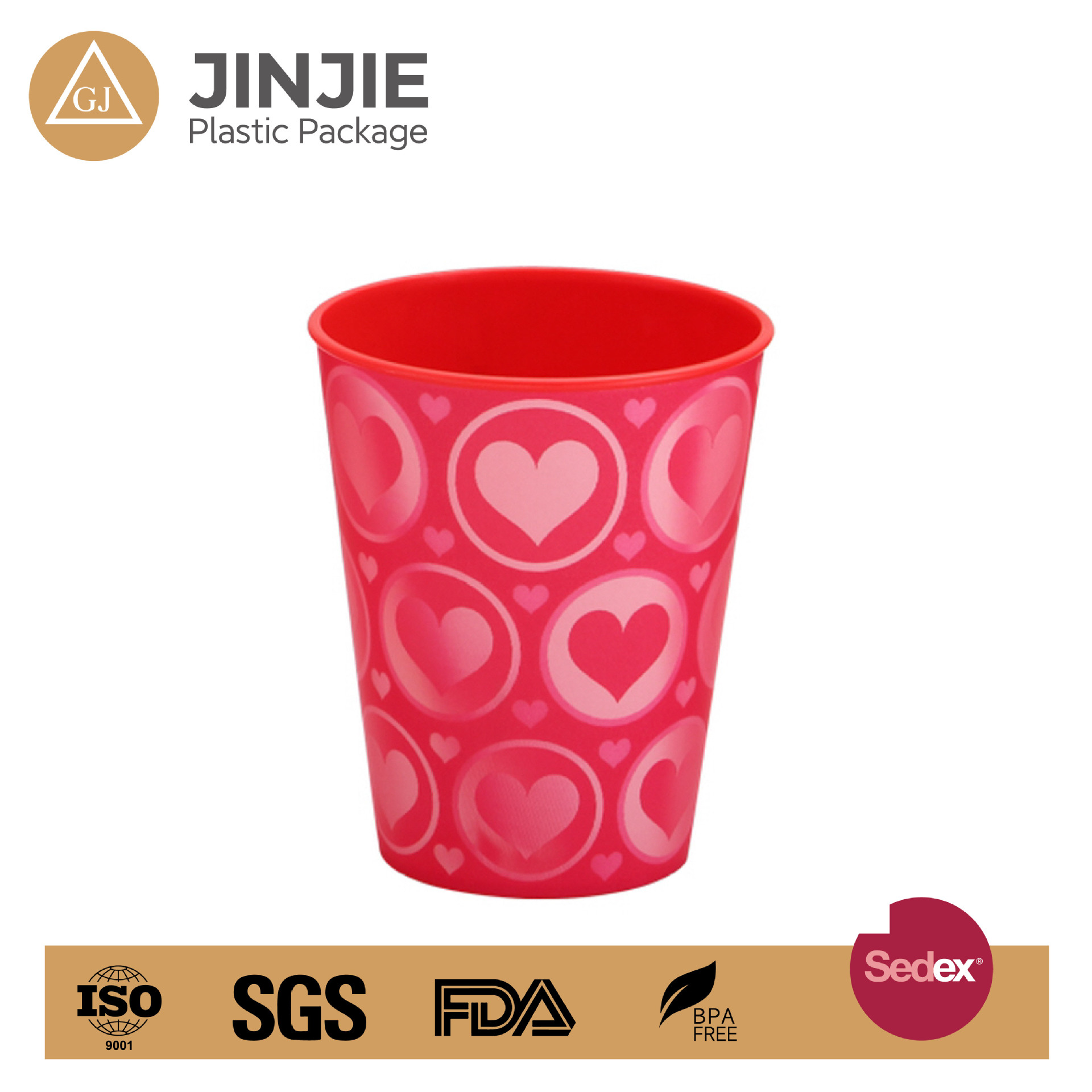 WOW molde de plástico con cubierta taza de bebida directa taza de paja 400ml impresión de plástico amplio PP taza de café