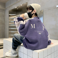 Boys' Fleece Sweatshirt Autumn/Winter 2023 New Arrival Children's Winter Clothing Streetwear Thick Top Trendy Brand for Older Boys