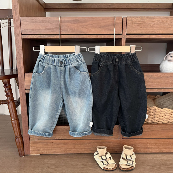 Solid color autumn trousers for boys