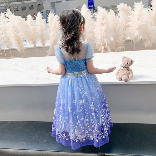  Halloween Girls Elsa Dress Summer Baby Style Skirt Summer Dress Girls Children Elsa Princess