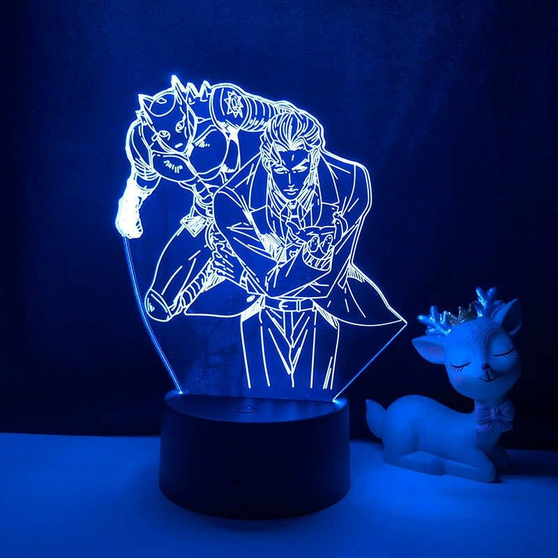 Jojo Bizarre Adventure 3D ночной светильник для спальни декоративный лампа