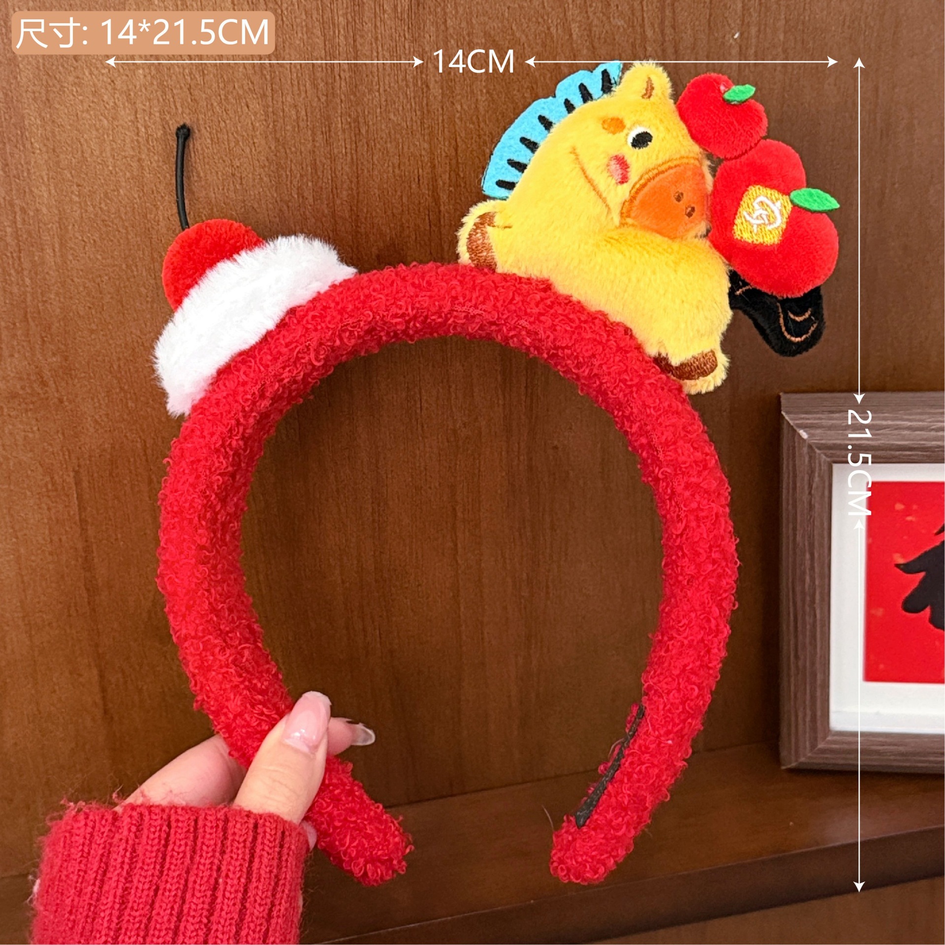 Accesorios para el cabello con diseño de león para el Año Nuevo, diademas rojas de felpa, pinzas para el cabello, horquillas con diseño de muñeca de dibujos animados para niñas, pinzas de pico de pato.