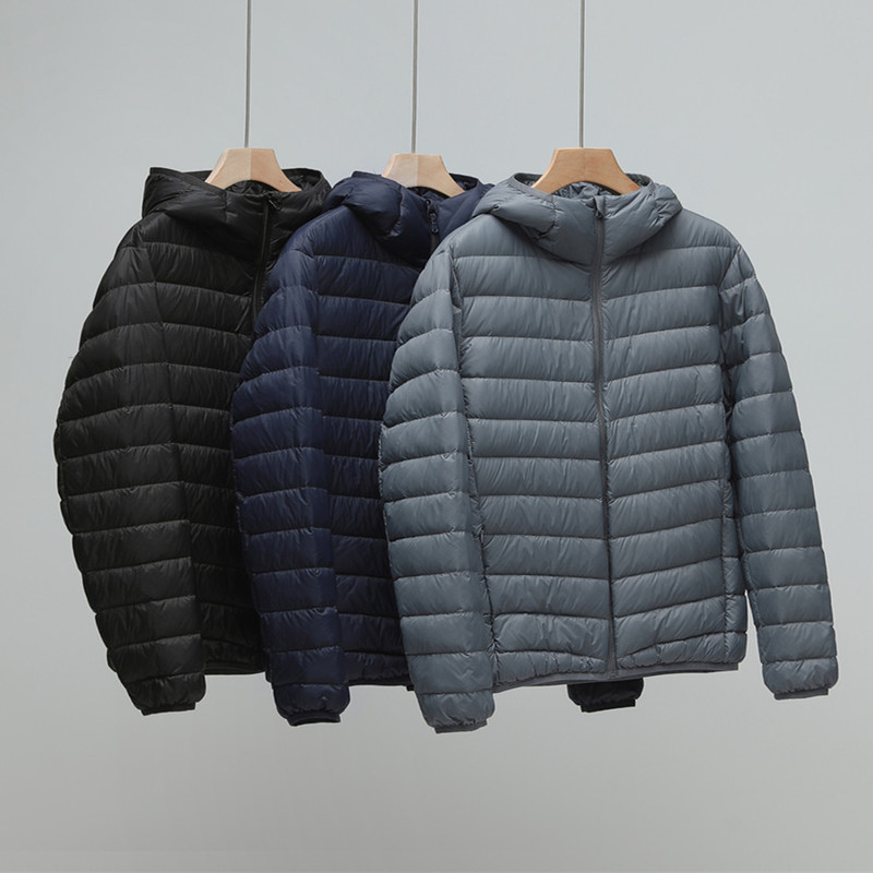 Plus Size 90 down Lightweight Hooded Jacket for Men, 100kg Middle-Aged and Young Ultra-Thin Short Style for Dad Winter Plus Size 90 down Lightweight Hooded Jacket for Men, 100kg Middle-Aged and Young Ultra-Thin Short Style for Dad Winter