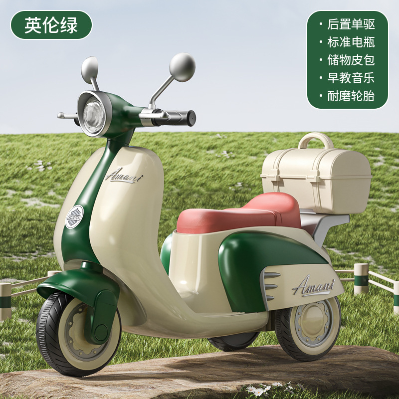 Motocicleta eléctrica para niños, triciclo recargable, coche de juguete de control remoto para bebés para hombres y mujeres, coche de batería para personas de doble accionamiento