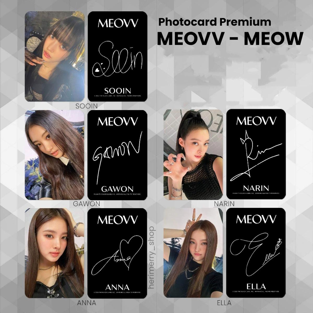 Фотокарта MEOVV, карточка с песней, альбом BROADCAST, бонусная карточка MEOW, премиальная флеш-карта NPOP
