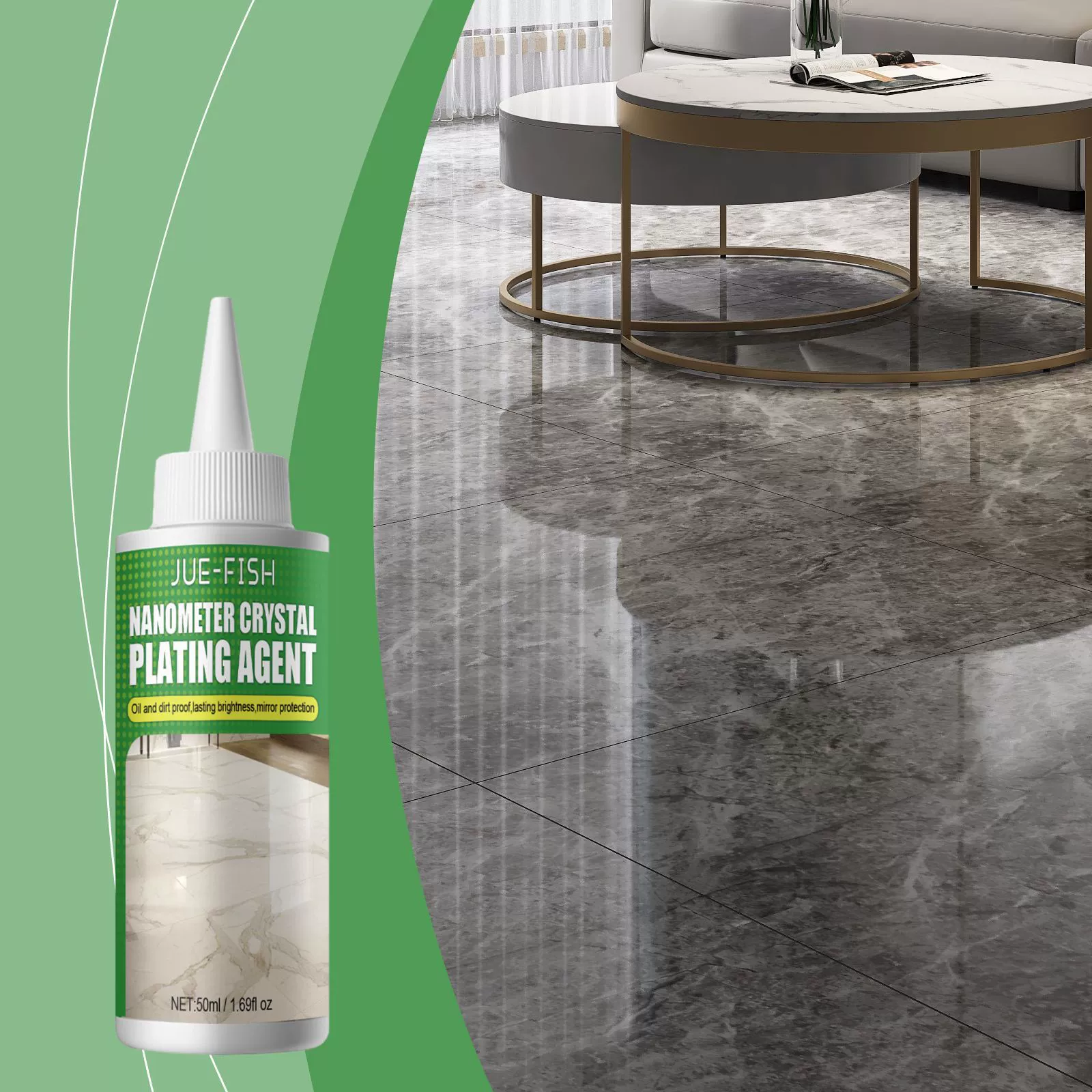 Нанокристаллическое покрытие Jue-Fish для полировки мрамора, жидкость для ремонта царапин на плитке, восстановление и придание блеска