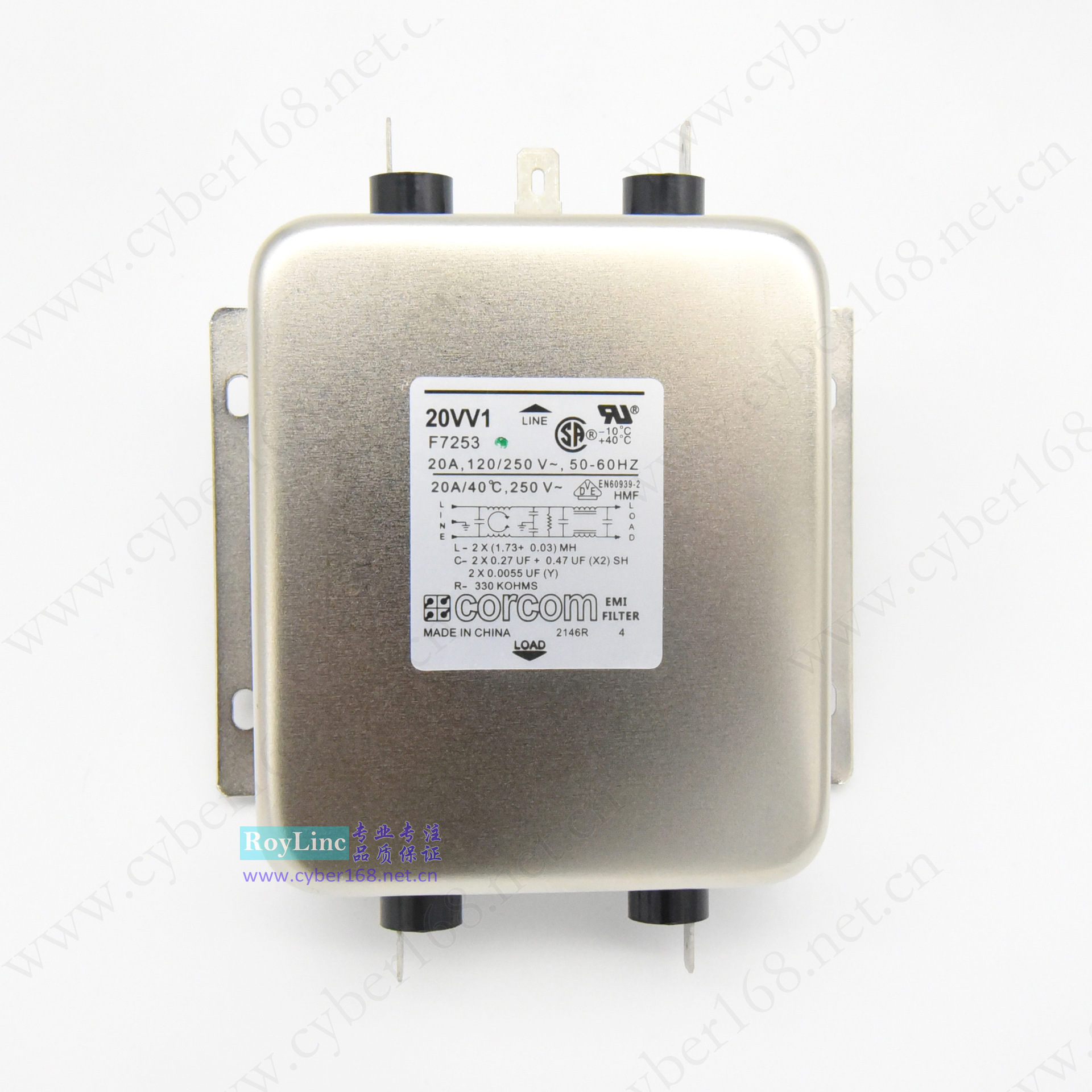 20VV1 20A F7253 6609043-4 Corcom抗电磁干扰工业工控设备滤波器