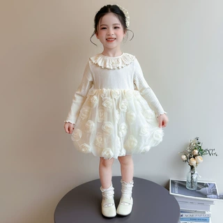 女童连衣裙秋装2026新款洋气儿童千金风公主裙女宝宝生日礼服裙子
