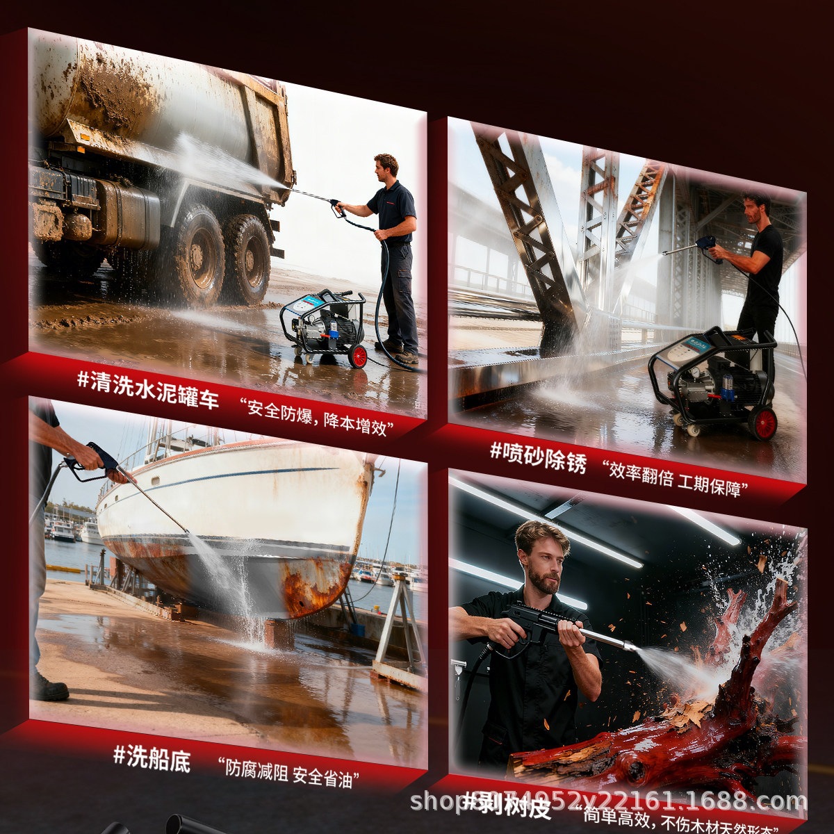 Industrial-Grade Cleaning Machine 800kg Commercial Car Washing Machine High-Power High-Pressure Water Gun for Car Wash Shops Sandblasting and Rust Removal