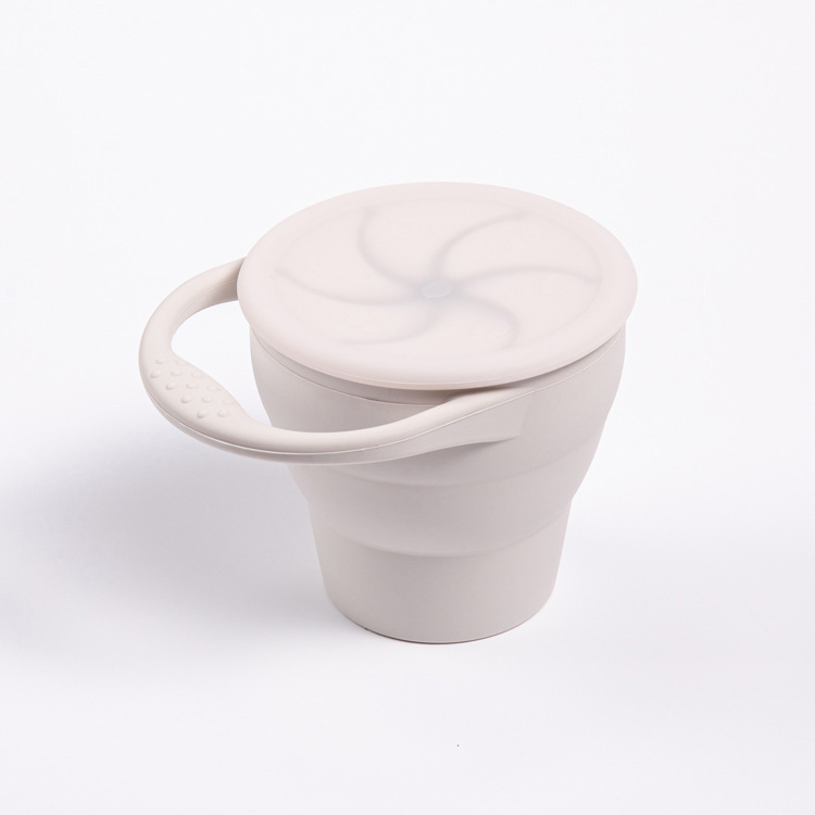 Nuevos productos bebés tazas de bocadillos de silicona, tazas de bocadillos de bebés portátiles con mango a prueba de caídas, tazas de entrenamiento de agua para niños