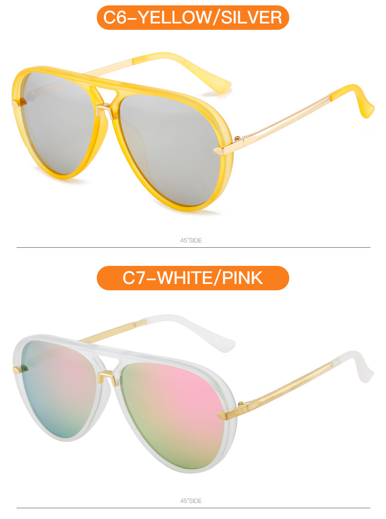 Unisex Gender Simple Style Style Pink Color Simple Style Solid Color PC UV400 Protection Toad Glasses Full Frame Women's Sunglasses