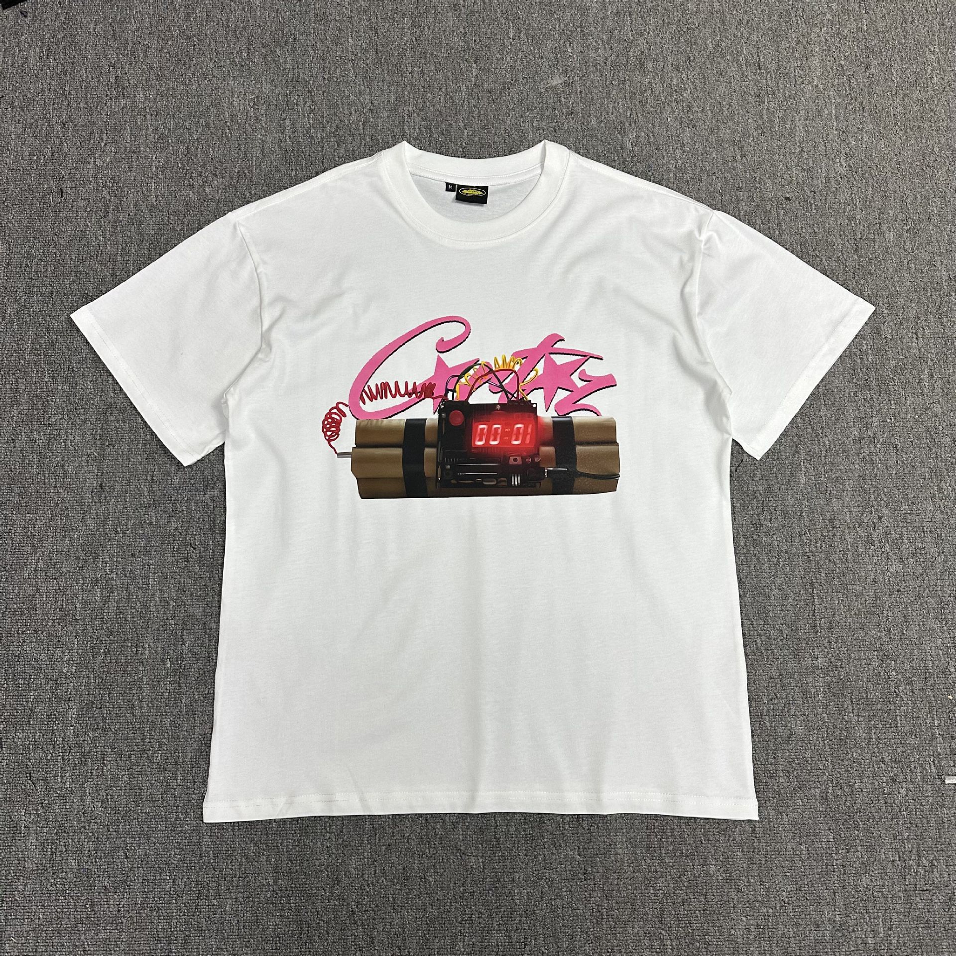 Transfronterizo nuevo corteiz manga corta Devil Island camiseta carta Logo impreso cuello redondo americano casual suelta media manga