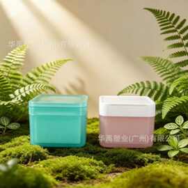 厂家现货定制300g方形棉片罐翻盖带镊子广口pp大容量湿敷棉片盒
