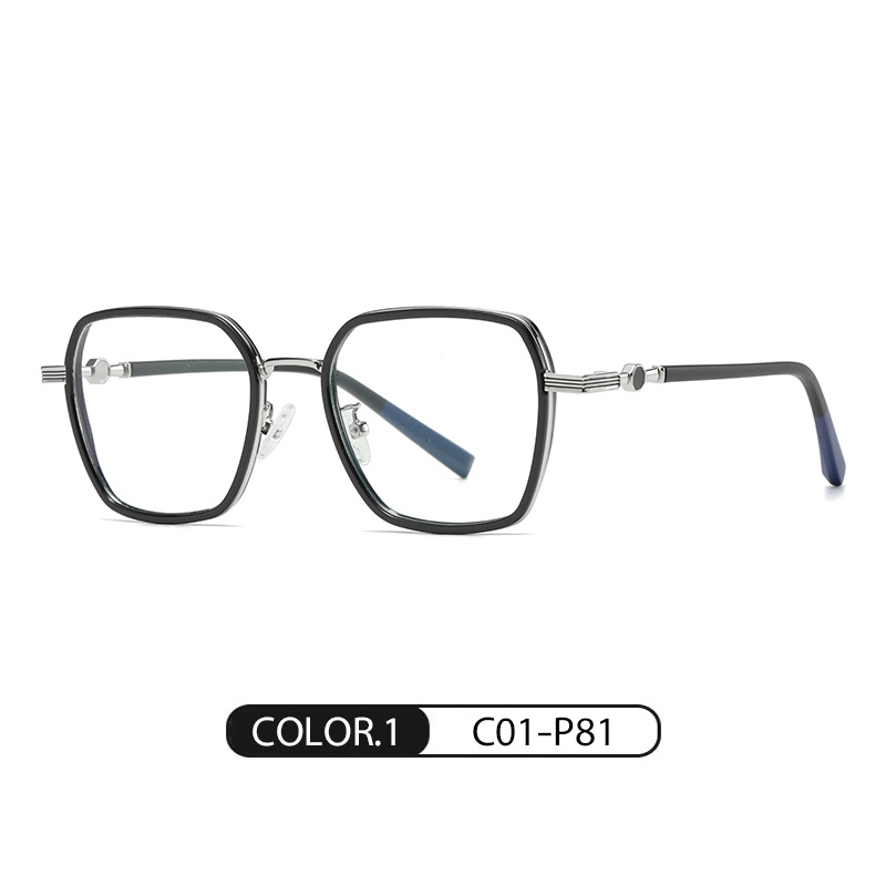 Nuevo artístico anti-azul claro gafas lisas de las mujeres de moda multilateral miopía gafas marco TJ813 ultra-ligero TR90 gafas de ordenador