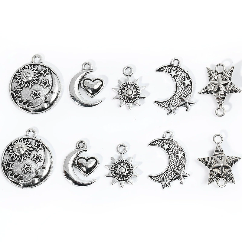 Оптовая продажа 5 ретро звездная серия звездная луна подвеска DIY ювелирные аксессуары из сплава A800434