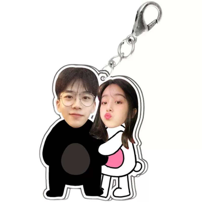 Акриловый брелок для ключей с фото мультфильма, подвеска с изображением, сделай сам, подвеска для пары, женский подарок, идея