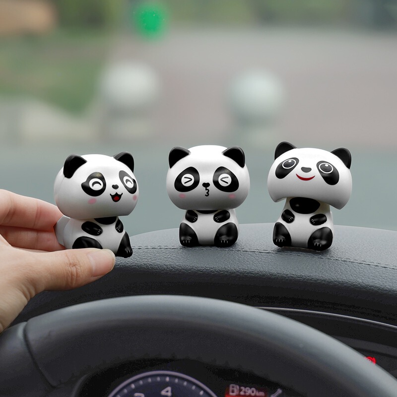 Car Solar Nodding Panda Ornament Dashboard Lucky Cat Doll Stress Relief Cute Decoration Car Solar Nodding Panda Ornament Dashboard Lucky Cat Doll Stress Relief Cute Decoration