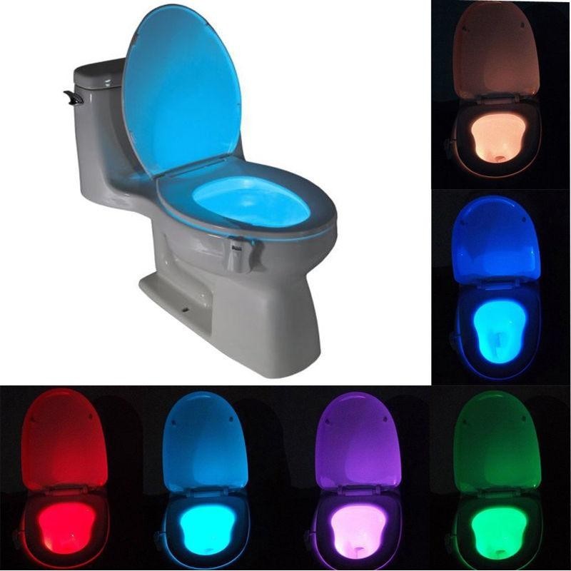 クロスボーダー新型8色便器感応灯掛式人体トイレ感応便器蓋灯創意led小夜灯|undefined