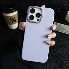 New frosted hardware with lychee leather pattern, suitable for Apple 15ProMax mobile phone case, iPhone14 anti-fall cover, advanced