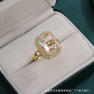 ��18K���ʯ��ָŮinsС���OӋ�r�к��s����ɫ��Ȧָ�h���l