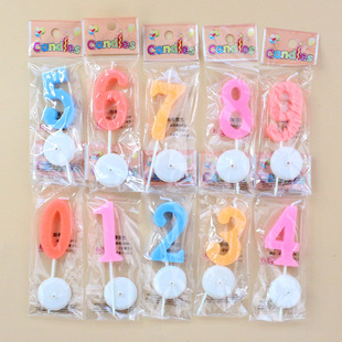 Wholesale Cake Digital Candle Birthday Cake Candle Medium Digital Candle Color Bag Digital Candle