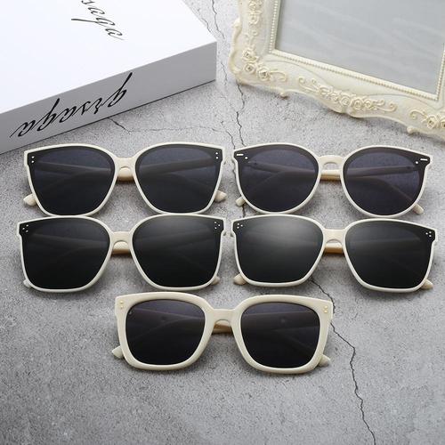 Sunglasses GM Large Face Slimming Retro Korean Version White Fashion Polarized Sunglasses, Same Style as Male and Female Celebrities