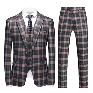 Foreign trade cross-border e-commerce men's suit business slim groom wedding dress suit three-piece spot 34