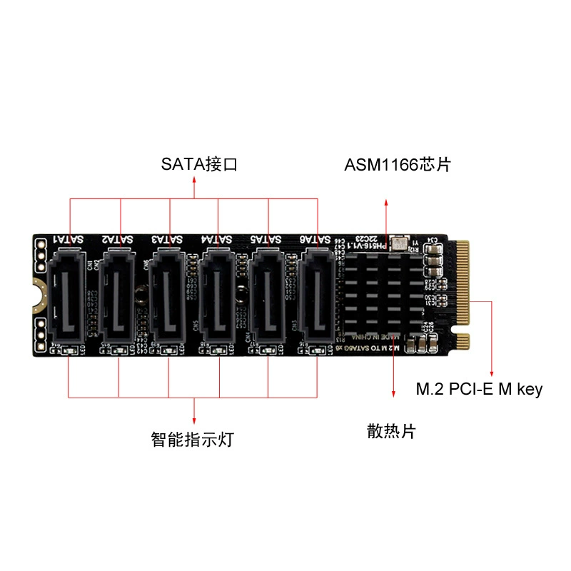 M2 M-Eky PCIe3.0 rpm SATA6G 6 разextension NAS Synological жесткий диск расширение ASM1166 поддерживает PM