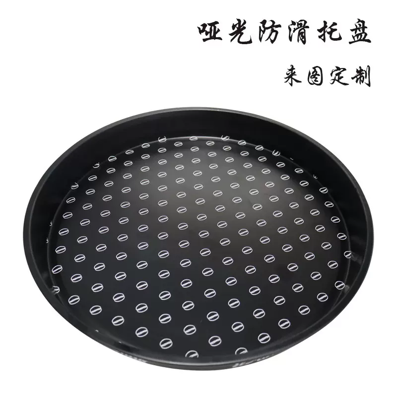 跨境定制圆形金属托盘 大号防滑马口铁托盘 双面彩印铁盘生产厂家