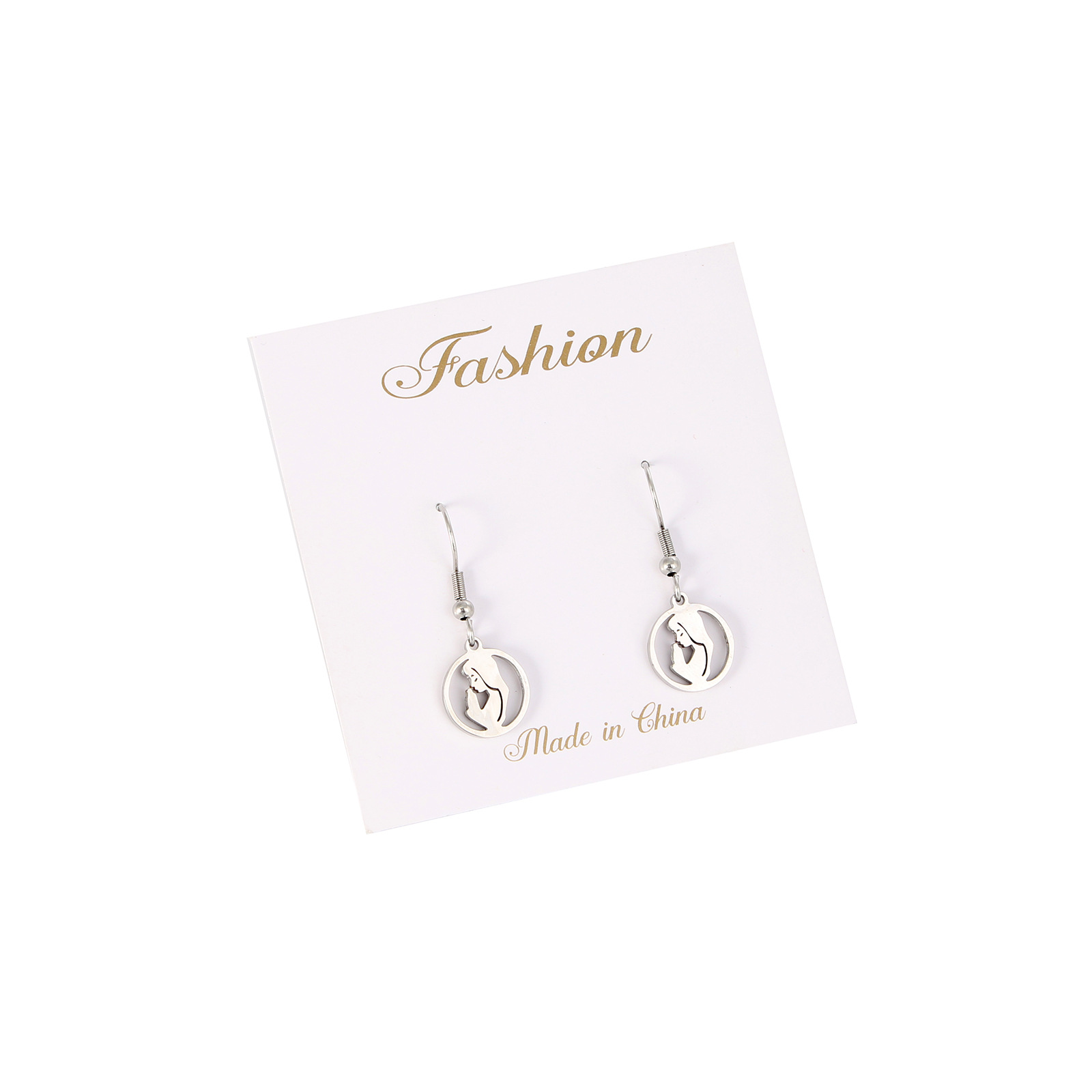 1 Pair Fashion Portrait Polishing Stainless Steel Drop Earrings display picture 18