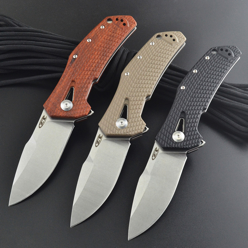 厂家直销ZT0308折叠刀D2钢G10手柄滚珠轴承户外野营多功能小刀