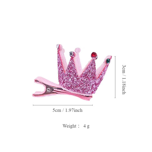 80214 glitter three-dimensional crown hairpin, sweet children's hairpin manufacturer, wholesale girls' hairpin