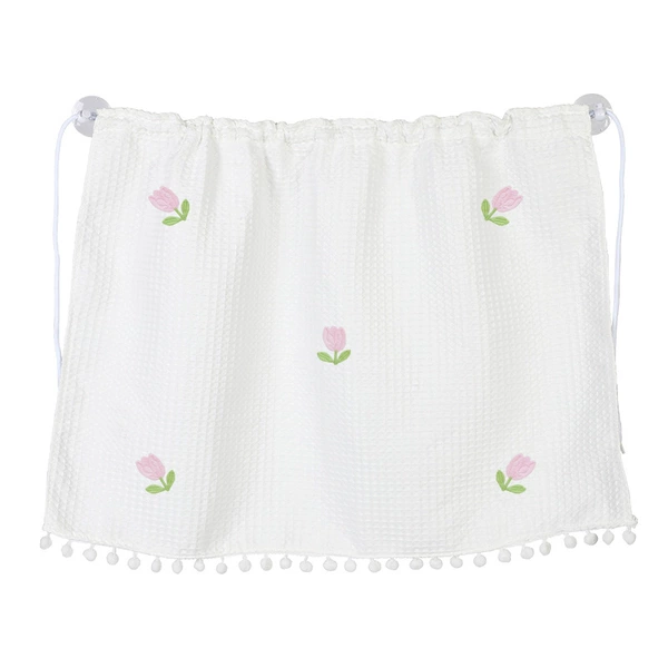Large waffle curtain with five tulips