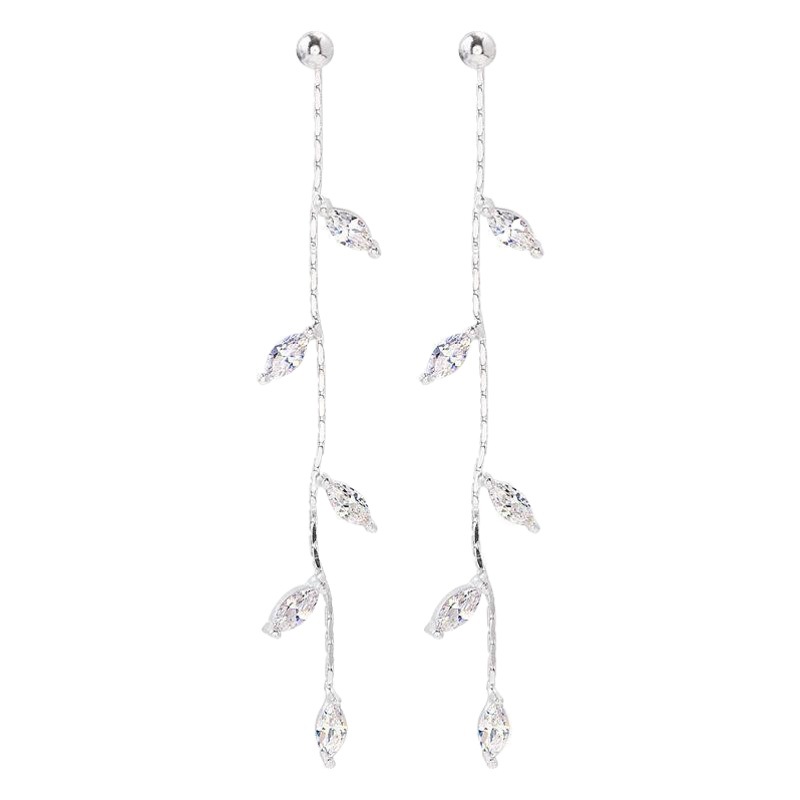 S925 aguja de Plata nuevo estilo frío sauce hoja pendientes de las mujeres red rojo Corea del Sur pendientes elegante simple largo borla pendientes