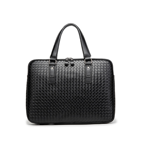New woven new handbag men's bag horizontal business bag one-shoulder cross-body bag Korean style men's bag briefcase trendy