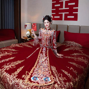 Luxurious Velvet Xiuhe Suit 2024 New Bridal Wedding Dress Chinese Wedding Dress Toast Dress Wedding Dress for Women