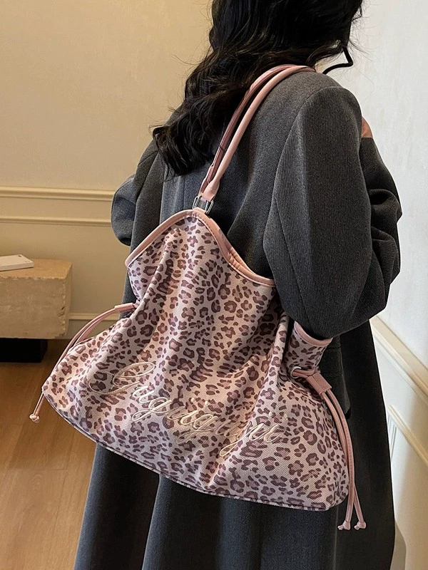 Shoulder Bag, South Korea Style One-Shoulder Drawstring, Demi-Season, Spacious