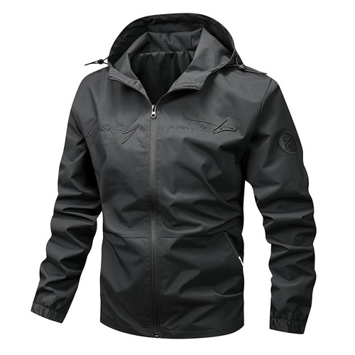 Spring and Autumn New Men's Jacket Overcoat Hooded Loose Casual Embroidered Baseball Top Trendy Top Foreign Trade Cross-border Wholesale