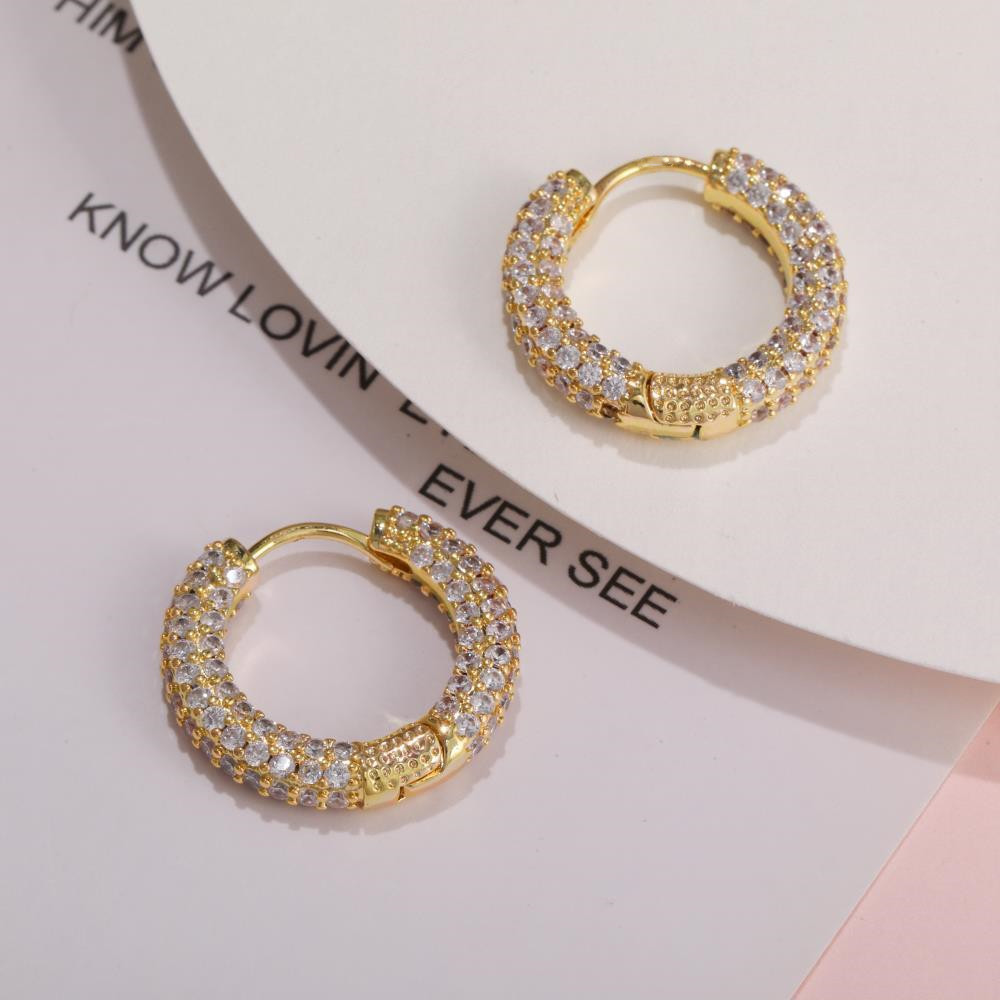 Großhandel Schmuck Voller Diamantkreis Zirkon Mode Ohrringe Nihaojewelry display picture 3