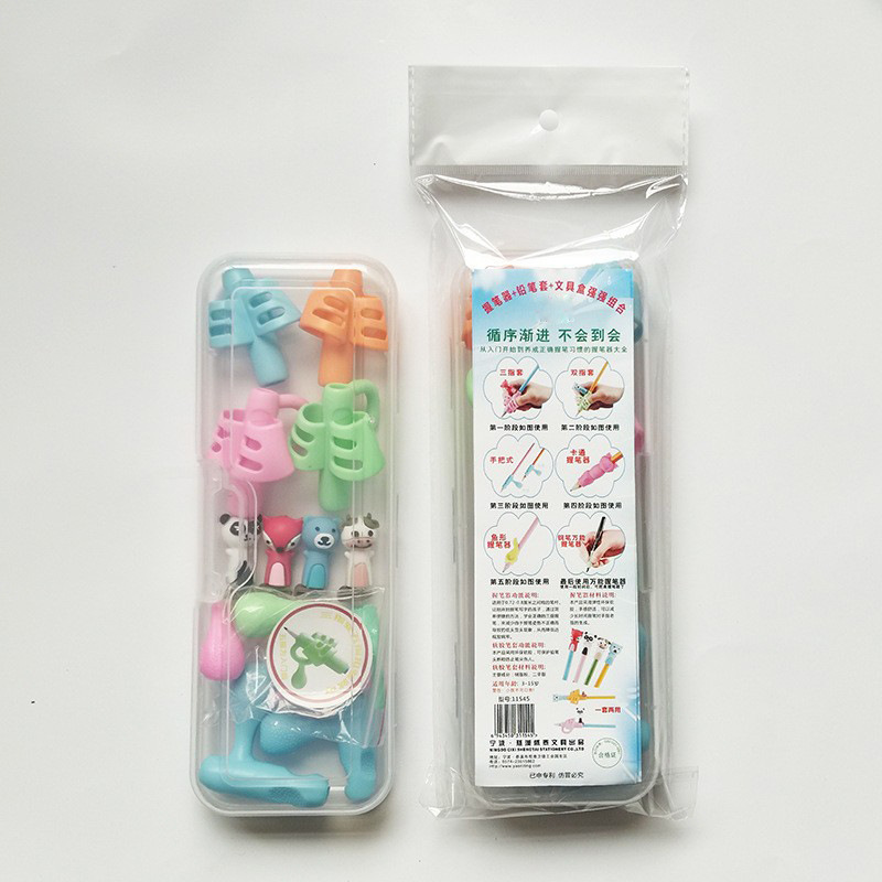 Lote de fábrica titular de la pluma del estudiante de la escuela primaria nuevos niños papelería pegamento suave corrector de escritura caja de la pluma de corrección con caja de lápices