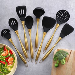 新款304不锈钢食品级家用勺子炒菜铲子厨具套装硅胶锅铲工厂批发