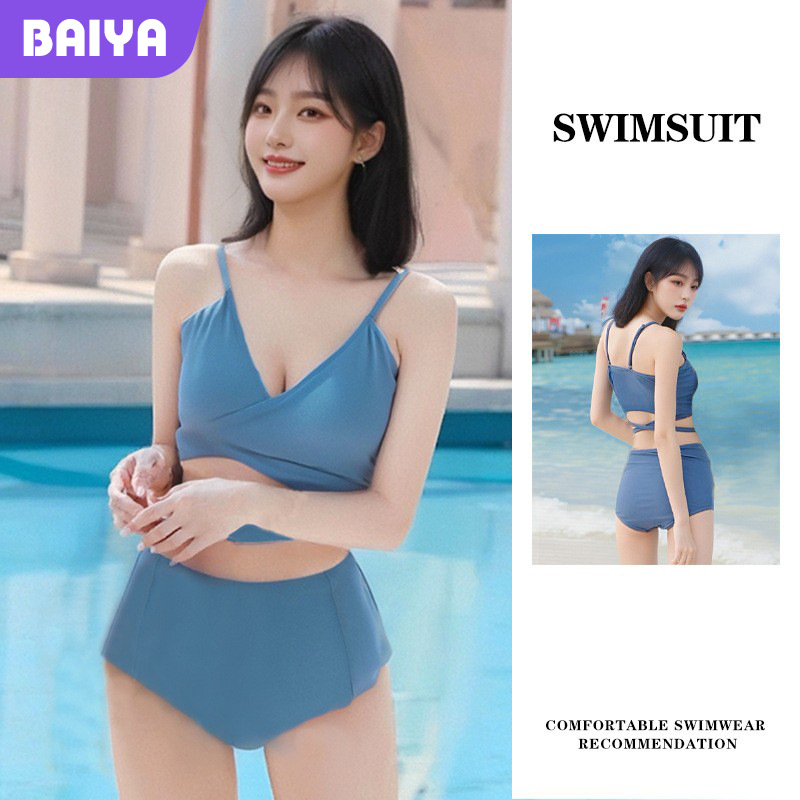 Nuevo traje de baño de estilo puro bikini femenino dividido sexy correas ligeramente gordas cubriendo la carne traje de baño de vacaciones de playa al por mayor