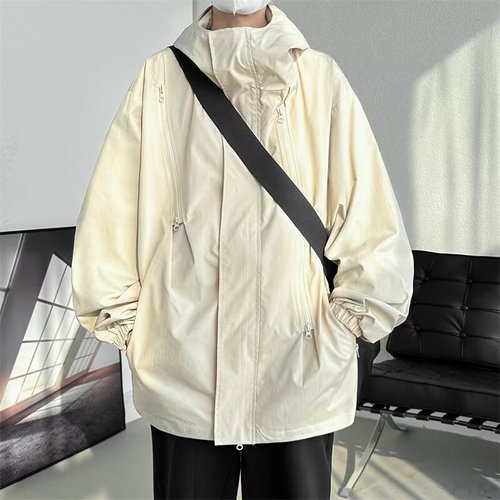 Men's and Women's Unisex Spring and Autumn Windproof and Waterproof Outdoor Sports Casual Plus Size Jacket Loose Couple's Outerwear