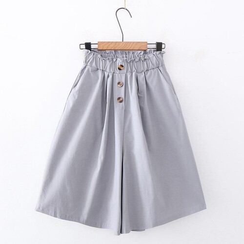 Cross-border foreign trade summer large size Korean style versatile high-waisted wide-leg casual pants for women loose and slimming fashionable five-pocket pants