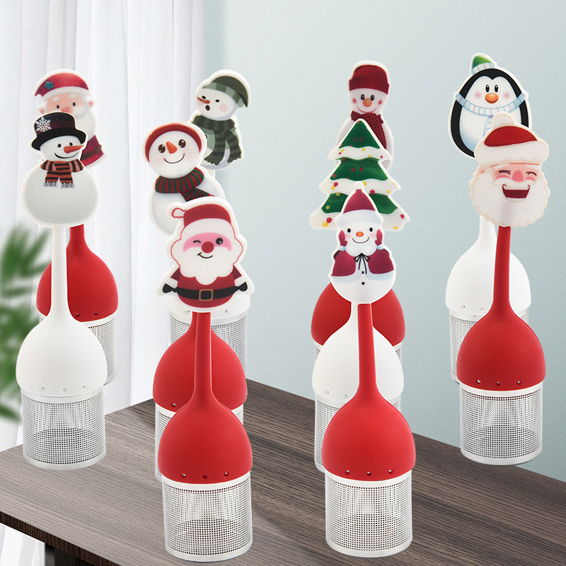 不锈钢茶球茶漏泡茶渣过滤器茶隔冲茶茶包圣诞老人卡通系列泡茶器