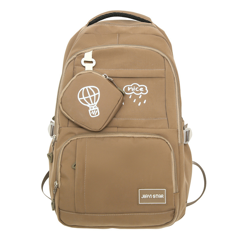 Nuevo estilo de moda color de contraste mochila escolar para estudiantes de secundaria y preparatoria, mochila de ocio de gran capacidad de dibujos animados de oso japonés, mochila de viaje